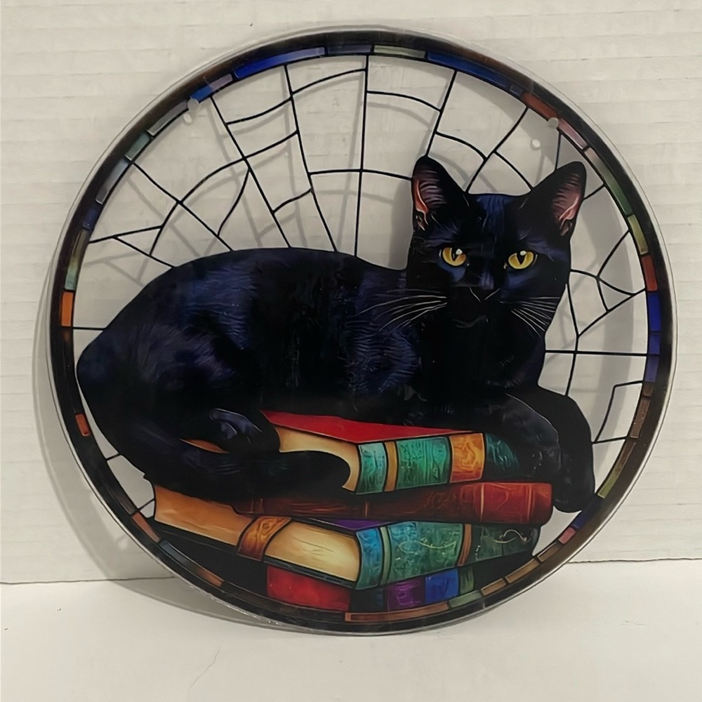 Suncatcher Acrylic Black Cat Books Home Decor New Gifts